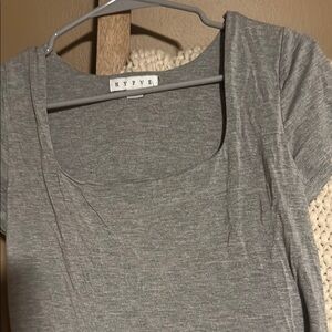 HYFVE Gray Short Sleeve Tee with Scoop Neckline